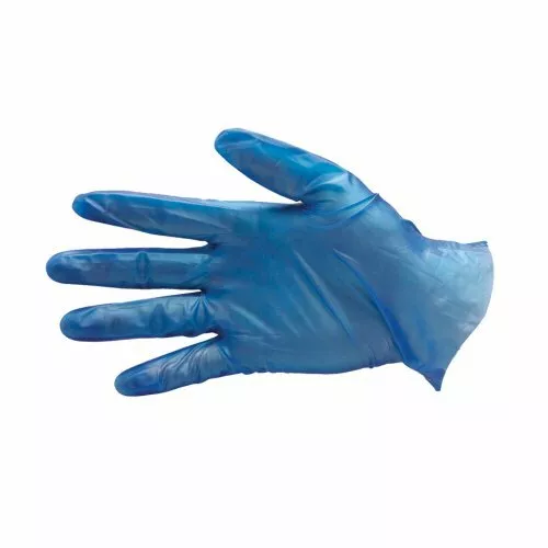 Bastion SMALL Vinyl Blue Lightly Gloves Powdered Box 100 Disposable Handcare VIC