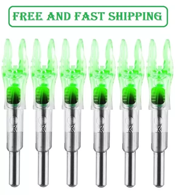 KEAUP 6PCS X Lighted Nocks for Arrows with .204 .233 .244 .246 Inside Diameter w