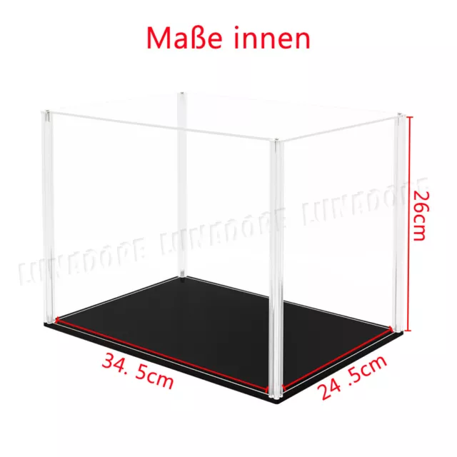 DE Acryl Vitrine 36cm L Groß Plexiglas Display Case Selbstmontage Schaukasten 2