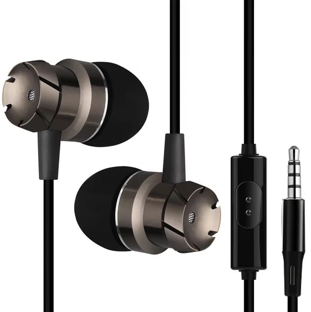 In Ear Kopfhörer Ohrhörer Headset Mikrofon Samsung Huawei HTC Xiaomi Schwarz NEU