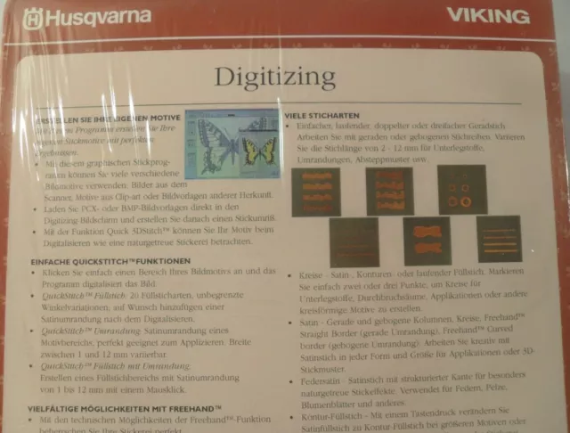 Husqvarna Viking Digitizing Software Embroidery System 5 Nähmaschine Programm 3