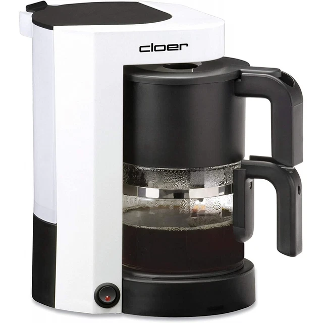 Cloer Filterkaffeeautomat 5981 Weiss-Schwarz Kaffeemaschine 800 W Glaskanne
