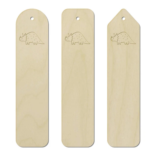 3 x 'Happy Dinosaur' Birch Bookmarks (BK00029795)