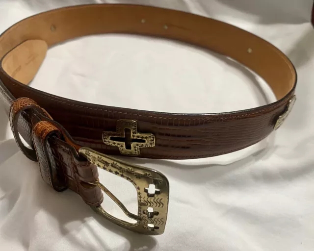 VINTAGE SAKS FIFTH Avenue Leather Belt Made In Italy L $49.95 - PicClick
