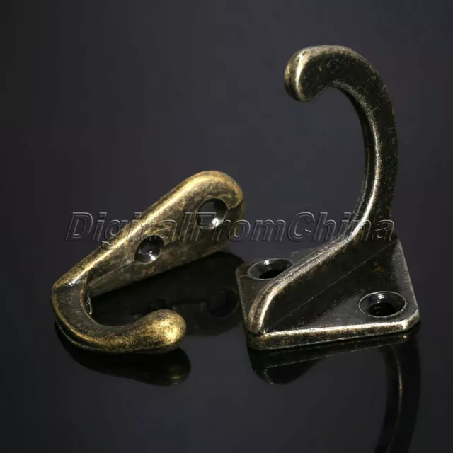 5Pcs Antique Bronze Single Hooks For Cloth Coat Hat Robe Towel Hanging Hanger