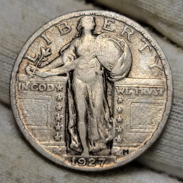 1927 Standing Liberty Quarter 25c SLQ US Silver Type Coin Collectible