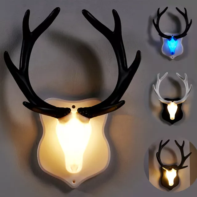 Luz nocturna ligera multiusos cabeza de ciervo astas soporte de pared lámpara colgante Abs