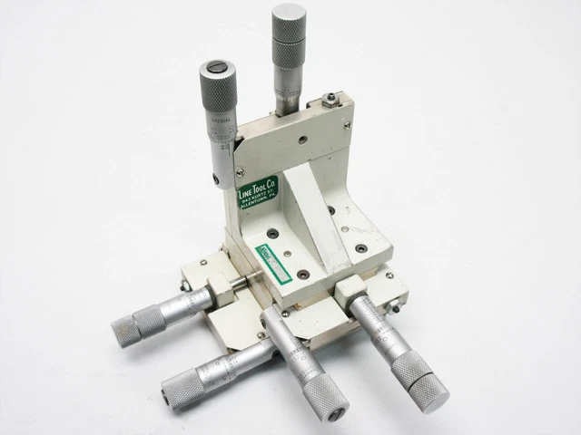 Line Tool Co. A Rhff Dual Micrometer Fine Focus Linear Stage Xyz A-Rhff