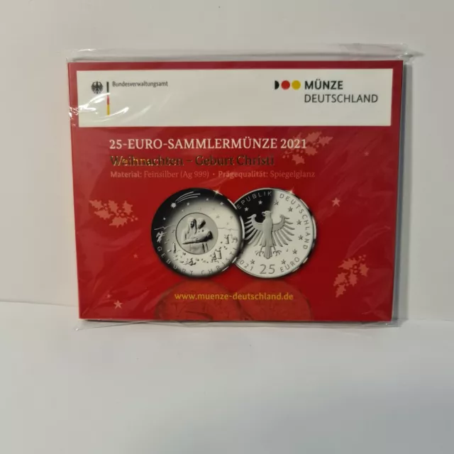 25 Euro Gedenkmünze Sammlermünze 2021 PP Spiegelglanz Deutschland BRD