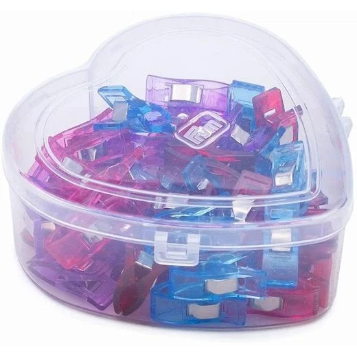 Clips de tela Prym 2,6 cm en contenedor de corazón 40 piezas 610185