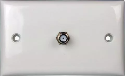 Wall plate with Single F-Type Connector