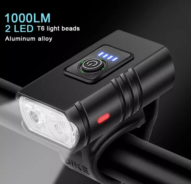 Faro Bicicletta Luce Anteriore USB LED Ricaricabile MTB Bici monopattino 1000 L