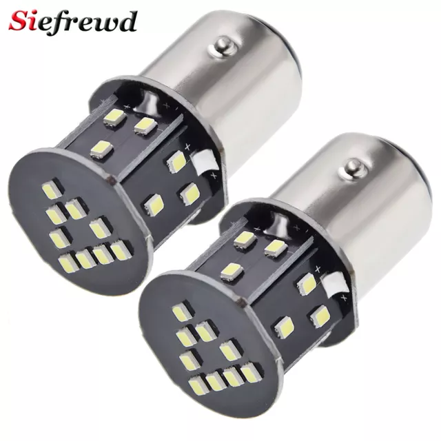 2X 6V 6 Volt Auto LED BAY15D 1157 P21/5W Lampe Weiß 24 SMD Rücklicht Bremslicht