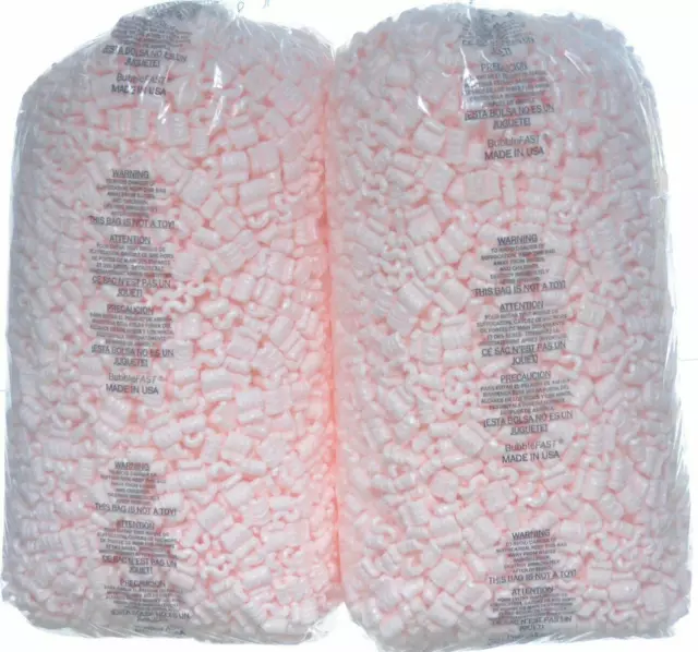 2 Bags Packing Peanuts 7 Cu Ft Lot 2 x 3.5 Cu Ft Bags Pink Anti Static Protectio