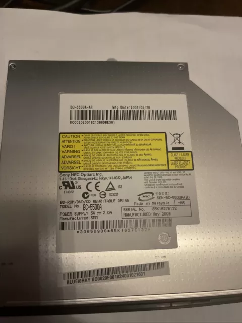 Sony optiarc bc-5500a bd-rom/dvd/cd rewritable drive