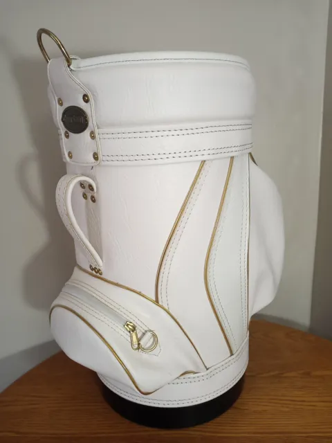 Vintage 1990's Burton Mini Golf Bag Den Caddie Container Trash Can White
