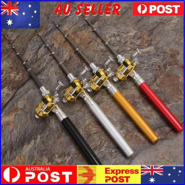 Mini Portable Pocket Fish Pen Aluminum Alloy Fishing Rod Pole Reel Combos