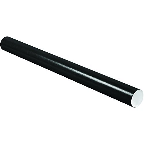 BOX USA Black Mailing Tubes with Caps 3 Inch x 36 Inch Pack of 24 for Shippin...