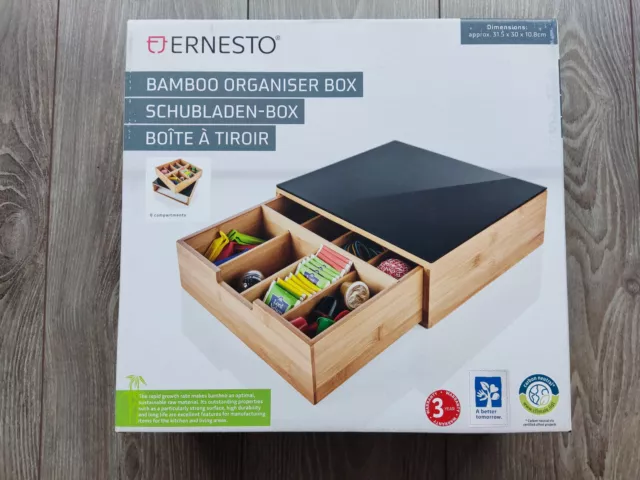 Ernesto Bambus-Schubladen Box 31.5/30/10.8cm Neu O.V.P.
