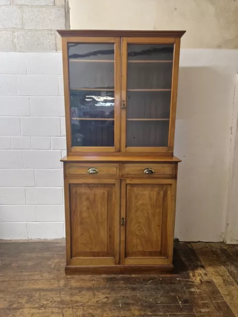 Stunning Large Victorian Mahogany Glazed Bookcase Or Dresser  (ST08)