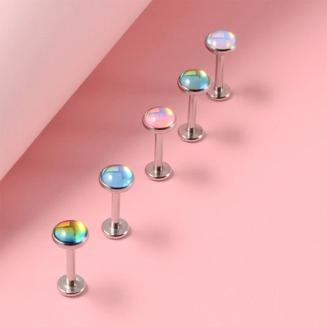 16G Hilo Interno Oreja Cartílago Tragus Hélice Pendiente Piercing Cuerpo Joyería@