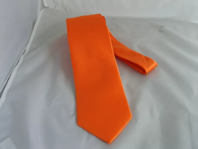 Neon Orange>Polyester Mens Classic Necktie-TIES-3.3" =8cm Width>P&P2UK>1st Class