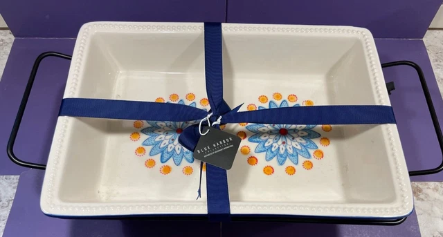 DEBRA VALENCIA TUNISIAN Blue Harbor 2.5 QT Bakeware Casserole Dish