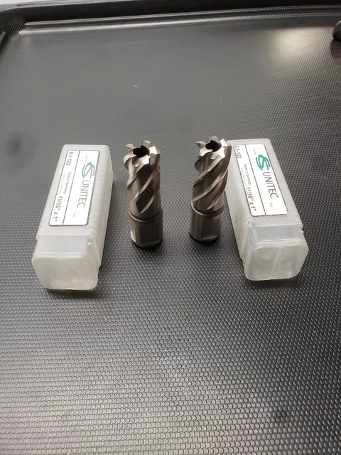 lot of 2  CS Unitec 6-1-122 , 11/16" x 1" HSS Annular Cutters  (NO/ Pilot Pin)