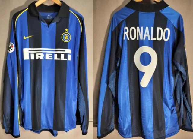 Ronaldo #9 L INTER MAILAND 2001 2002 Home Maglia Trikot Trikot Pirelli Nike