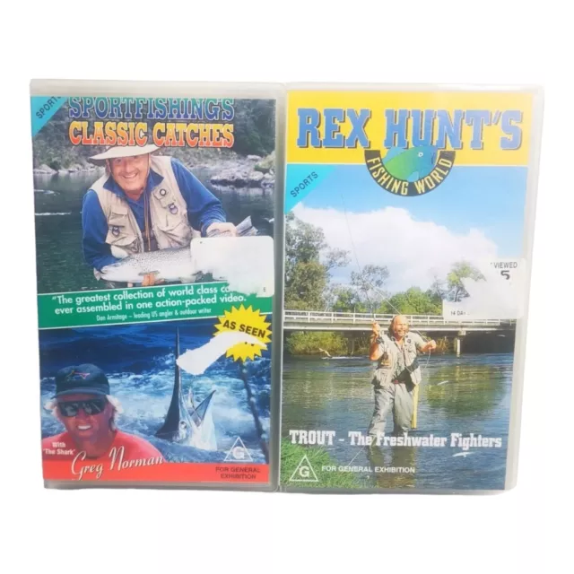 Fishing VHS Tape Bundle Rex Hunt Fishing World Trout & Fishing's Classic Catches