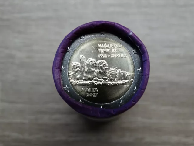 Originalrolle 25 x 2 Euro Gedenkmünze Malta 2017 Ħaġar Qim