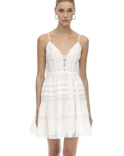 ZIMMERMANN WOMENS BACK Zip Halter Eyelet Floral Long Dress White 