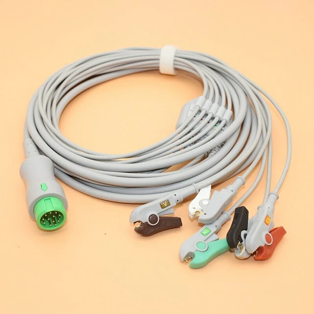 Compatible with Mindray 12pin ECG Monitor 5Leads Cable and Electrode Connector