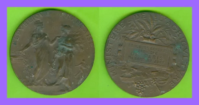 Medaille De Reconnaissance En Bronze Concours Agricole De Paris