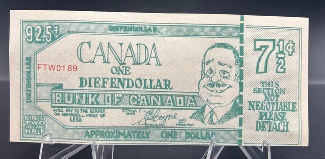 92.5Cents Canada ONE DIEFENDOLLAR
