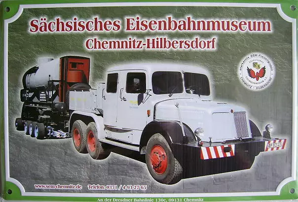 Blechschild 20x30 cm - Eisenbahnmuseum Hilbersdorf Dampflok