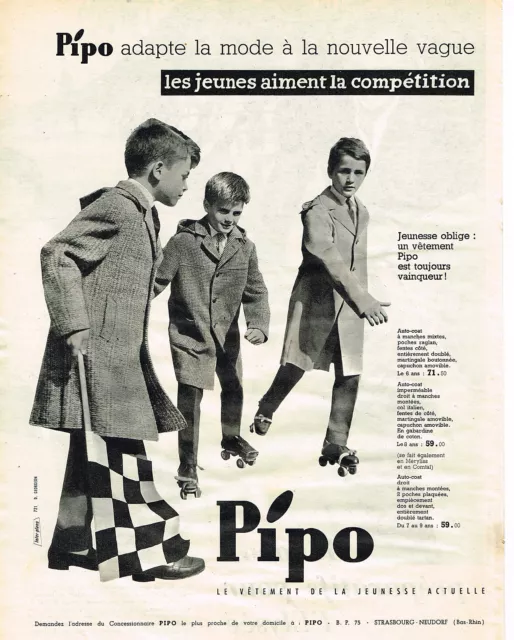 PUBLICITE ADVERTISING 0314   1959   PIPO  mode enfants manteaux