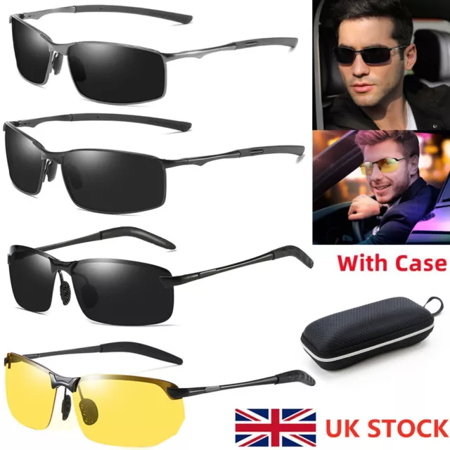 Mens Polarized Photochromic Sunglasses UV400 Pilot Driving Eyewear Sport Glasses