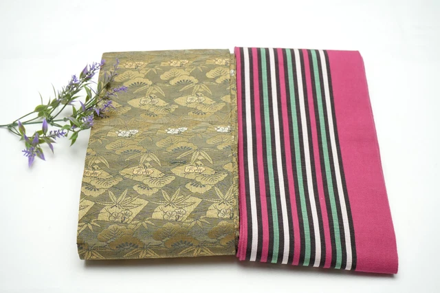 Dear Vanilla Japanese Hanhaba Obi Sash Belt Women's Kimono Vintage Genuine Mint
