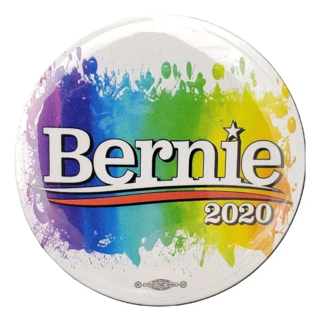 2020 Bernie Sanders For President Button Rainbow Colors