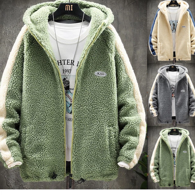 Men's Coat Jacket Hooded Sweatshirt Hoodie Thick Warm Fleece Lined Winter Zip Up