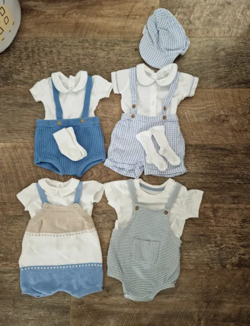 Baby Boys Dungarees Sets Clothes Bundle 0-3 Months