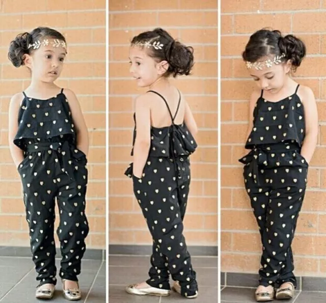 2pcs Kids Baby Girls Jumpsuits Condole belt dot Leggings Summer Clothes Outfits