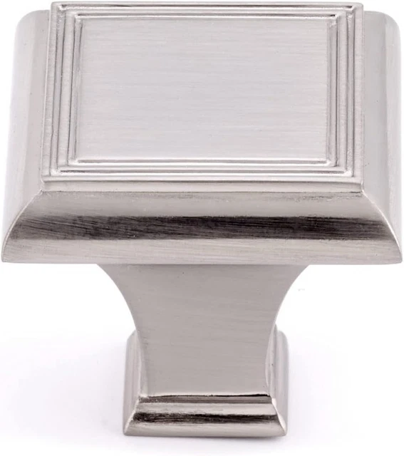 Richelieu 1-3/8" Brushed Nickel Square Cabinet Knob (Lot of 6) BP77535195