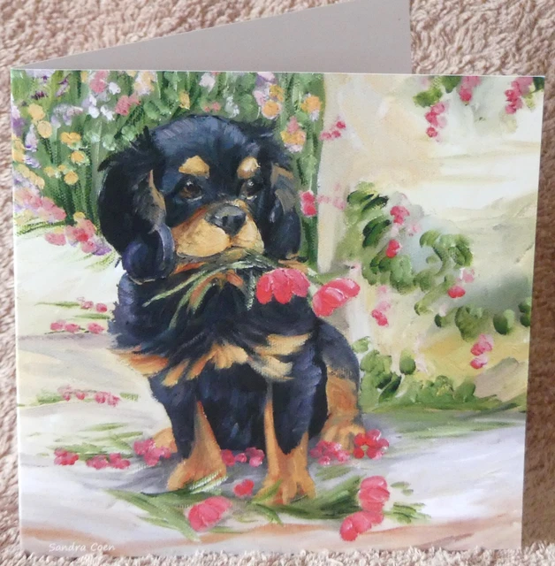 Cavalier King Charles Spaniel Dog Greeting Card 22 Sandra Coen Artist