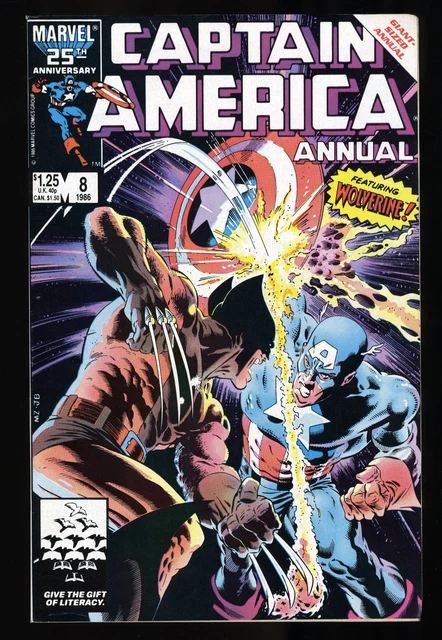 Captain America Annual #8 VF 8.0 Wolverine! Mike Zeck Cover! Marvel 1986