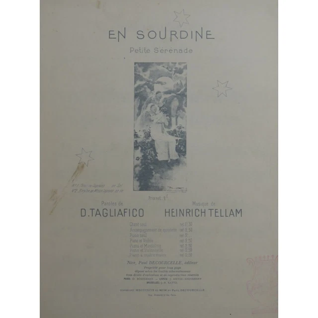 TELLAM Heinrich En Sourdine Piano 4 Mains 1900