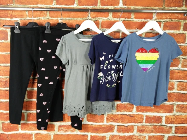 Girls Bundle Age 6-7 Years Next H&M Gap Etc Black Leggings T-Shirt Sequins 122Cm