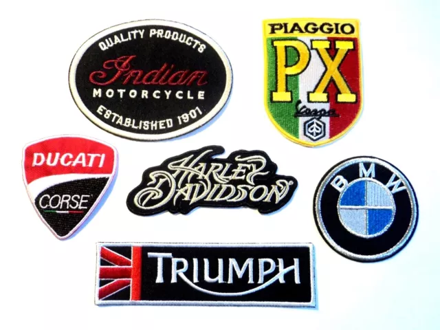 1x Motorcycle Car Patches Embroidered Cloth Badge Applique Iron Sew On