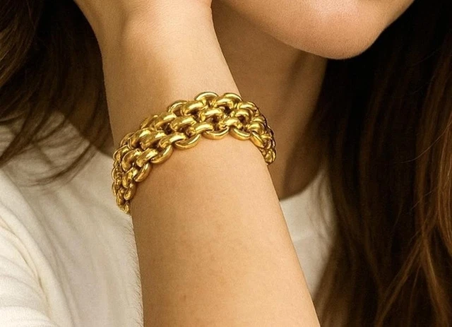 Bracelet Plaqué Or Gourmette Gros Maillons LES POULETTES | MATY